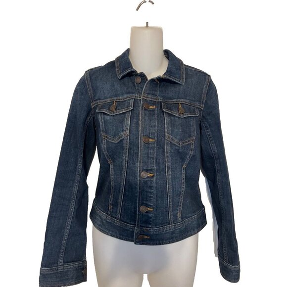 Talbots Womens Jean Jacket Blue XS Extra Small Stretch Cotton Denim MINT - Picture 3 of 7